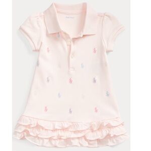 Ralph Lauren Pink Ruffled Polo Dress & Bloomer For Baby